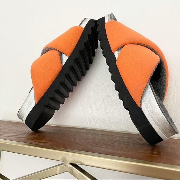 ROAM Dawn Orange Cross Slides Sandals 7 - Picture 3 of 10